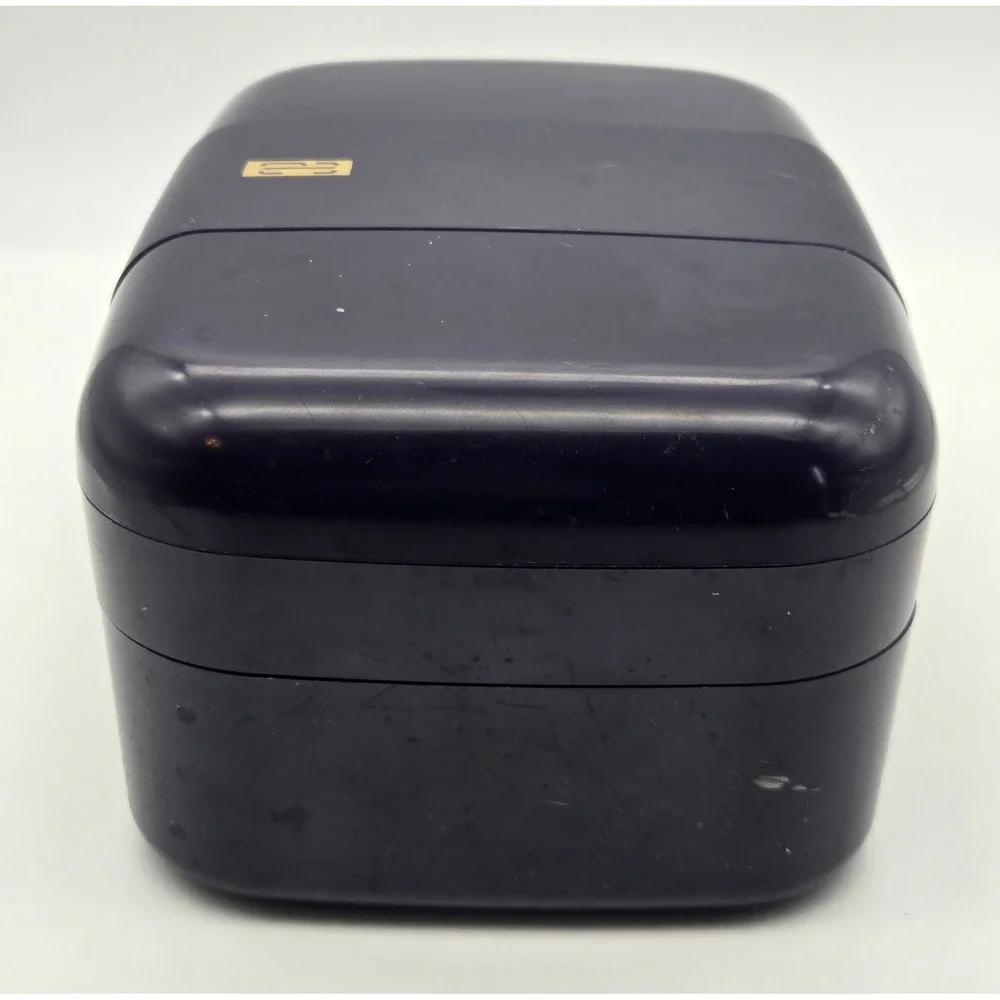 Vintage Sewing Box Organizer Navy Blue Cantilever Tray Buttons‎ Thread